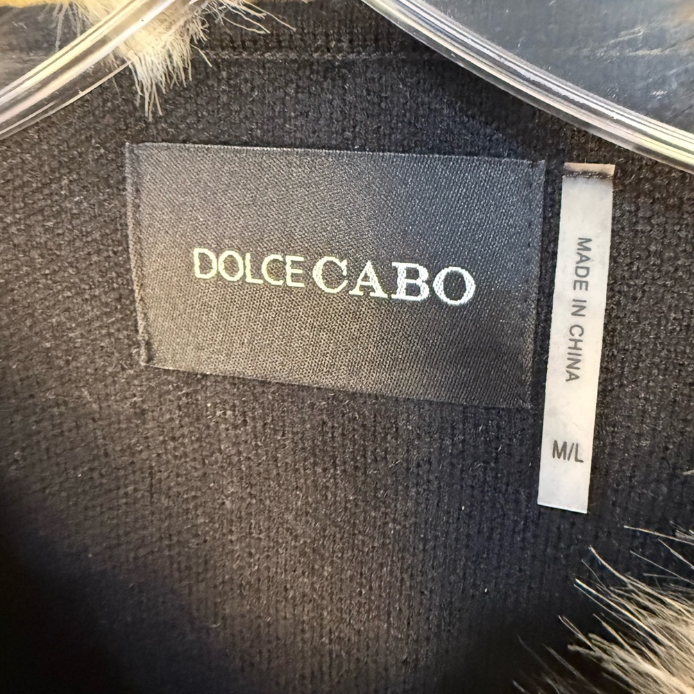 Dolce Cabo Faux Fur Collar Short Sleeve Cardigan Black - M/L - Picture 4 of 8